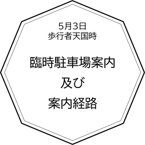 臨時駐車場および歩行者天国時の案内経路